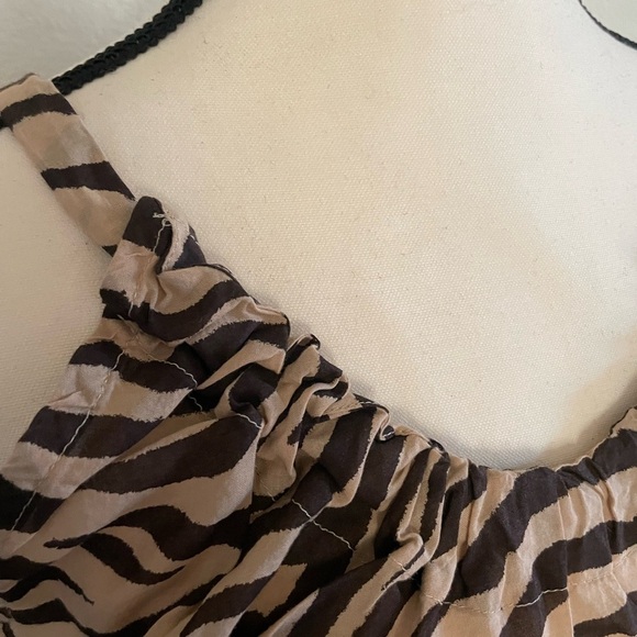 J. Crew Swingy Organic Cotton-voile Beach Dress Zebra Stripe Sleeveless Pullover - Picture 4 of 15